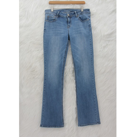 Aeropostale Denim - AEROPOSTALE Baby Bootcut Jeans Women's Size 8R Light Wash Blue Low Rise Y2K
